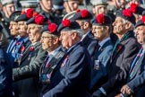 The Black Watch Association - London Branch (Group A10, 72 members) during the Royal British Legion March Past on Remembrance Sunday at the Cenotaph, Whitehall, Westminster, London, 11 November 2018, 11:57.