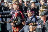 Fraserburgh and Macduff Gordon Highlanders Association (Group A15, 15 members) during the Royal British Legion March Past on Remembrance Sunday at the Cenotaph, Whitehall, Westminster, London, 11 November 2018, 11:58.