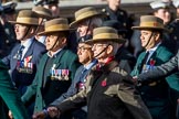 Gurkha Brigade Association (Group A25, 80 members) during the Royal British Legion March Past on Remembrance Sunday at the Cenotaph, Whitehall, Westminster, London, 11 November 2018, 12:00.