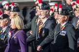 Fusiliers Association  Lancashire (Group A35, 34 members) during the Royal British Legion March Past on Remembrance Sunday at the Cenotaph, Whitehall, Westminster, London, 11 November 2018, 12:02.