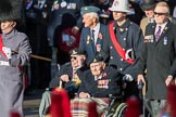 Blind Veterans UK (Group AA7, 215 members) during the Royal British Legion March Past on Remembrance Sunday at the Cenotaph, Whitehall, Westminster, London, 11 November 2018, 12:04.