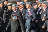Army Air Corps Veteran Association (Group B7, 42 members) during the Royal British Legion March Past on Remembrance Sunday at the Cenotaph, Whitehall, Westminster, London, 11 November 2018, 12:07.