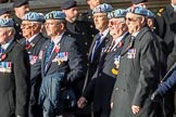 Army Air Corps Veteran Association (Group B7, 42 members) during the Royal British Legion March Past on Remembrance Sunday at the Cenotaph, Whitehall, Westminster, London, 11 November 2018, 12:07.