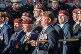 The King's Royal Hussars Regimental Association  (Group B21, 100 members) during the Royal British Legion March Past on Remembrance Sunday at the Cenotaph, Whitehall, Westminster, London, 11 November 2018, 12:10..
