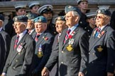 National Service(Royal Air Force)Association (NS(RAF)A) (Group C5, 39 members) during the Royal British Legion March Past on Remembrance Sunday at the Cenotaph, Whitehall, Westminster, London, 11 November 2018, 12:15