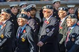 National Service(Royal Air Force)Association (NS(RAF)A) (Group C5, 39 members) during the Royal British Legion March Past on Remembrance Sunday at the Cenotaph, Whitehall, Westminster, London, 11 November 2018, 12:15