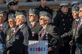 RAF Air Loadmasters Association (Group C21, 25 members) during the Royal British Legion March Past on Remembrance Sunday at the Cenotaph, Whitehall, Westminster, London, 11 November 2018, 12:17.