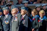 RAF Air Loadmasters Association (Group C21, 25 members) during the Royal British Legion March Past on Remembrance Sunday at the Cenotaph, Whitehall, Westminster, London, 11 November 2018, 12:17.