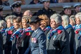 Princess Mary's Royal Air Force Nursing Association (Group C22, 38 members) during the Royal British Legion March Past on Remembrance Sunday at the Cenotaph, Whitehall, Westminster, London, 11 November 2018, 12:17.
