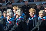 Princess Mary's Royal Air Force Nursing Association (Group C22, 38 members) during the Royal British Legion March Past on Remembrance Sunday at the Cenotaph, Whitehall, Westminster, London, 11 November 2018, 12:17.