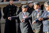 33 Squadron Association - RAF (Group C24, 23 members) during the Royal British Legion March Past on Remembrance Sunday at the Cenotaph, Whitehall, Westminster, London, 11 November 2018, 12:18.