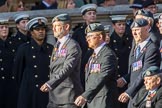 Royal Air Forces Association Armourers Branch (Group C26, 45 members) during the Royal British Legion March Past on Remembrance Sunday at the Cenotaph, Whitehall, Westminster, London, 11 November 2018, 12:18.