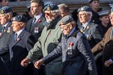 41 Squadron Association (Group C33, 9 members) during the Royal British Legion March Past on Remembrance Sunday at the Cenotaph, Whitehall, Westminster, London, 11 November 2018, 12:19.