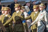 FANY (PRVC) (Group D1, 53 members) during the Royal British Legion March Past on Remembrance Sunday at the Cenotaph, Whitehall, Westminster, London, 11 November 2018, 12:20.