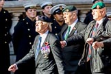 Northern Ireland Veteran's Association  (Group D2, 36 members) during the Royal British Legion March Past on Remembrance Sunday at the Cenotaph, Whitehall, Westminster, London, 11 November 2018, 12:20.