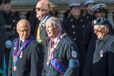The Royal Antediluvian Order of Buffaloes (Group D24, 12 members) during the Royal British Legion March Past on Remembrance Sunday at the Cenotaph, Whitehall, Westminster, London, 11 November 2018, 12:24.