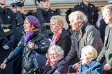 Munitions Workers Association (Group M3, 21 members) during the Royal British Legion March Past on Remembrance Sunday at the Cenotaph, Whitehall, Westminster, London, 11 November 2018, 12:25.