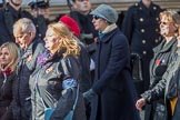 Munitions Workers Association (Group M3, 21 members) during the Royal British Legion March Past on Remembrance Sunday at the Cenotaph, Whitehall, Westminster, London, 11 November 2018, 12:25.