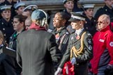 St John Ambulance (Group M12, 25 members) during the Royal British Legion March Past on Remembrance Sunday at the Cenotaph, Whitehall, Westminster, London, 11 November 2018, 12:26.