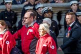 British Red Cross (Group M13, 15 members) during the Royal British Legion March Past on Remembrance Sunday at the Cenotaph, Whitehall, Westminster, London, 11 November 2018, 12:26.