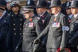 Metropolitan Special Constabulary (Group M17, 40 members) during the Royal British Legion March Past on Remembrance Sunday at the Cenotaph, Whitehall, Westminster, London, 11 November 2018, 12:27.