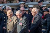 The Showmen's Guild of Great Britain (Group M18, 26 members) during the Royal British Legion March Past on Remembrance Sunday at the Cenotaph, Whitehall, Westminster, London, 11 November 2018, 12:27.