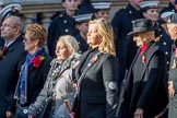 The Showmen's Guild of Great Britain (Group M18, 26 members) during the Royal British Legion March Past on Remembrance Sunday at the Cenotaph, Whitehall, Westminster, London, 11 November 2018, 12:27.