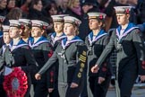 Sea Cadets Corps (Group M35, ?? members) during the Royal British Legion March Past on Remembrance Sunday at the Cenotaph, Whitehall, Westminster, London, 11 November 2018, 12:29.