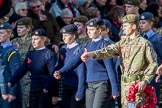 RAF- and Army Cadets (Group M35, ?? members) during the Royal British Legion March Past on Remembrance Sunday at the Cenotaph, Whitehall, Westminster, London, 11 November 2018, 12:29.