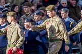 RAF- and Army Cadets (Group M35, ?? members) during the Royal British Legion March Past on Remembrance Sunday at the Cenotaph, Whitehall, Westminster, London, 11 November 2018, 12:29.