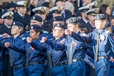 Metropolitan Police Volunteer Police Cadets (Group M42, 16 members) during the Royal British Legion March Past on Remembrance Sunday at the Cenotaph, Whitehall, Westminster, London, 11 November 2018, 12:31.