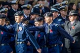 Metropolitan Police Volunteer Police Cadets (Group M42, 16 members) during the Royal British Legion March Past on Remembrance Sunday at the Cenotaph, Whitehall, Westminster, London, 11 November 2018, 12:31.