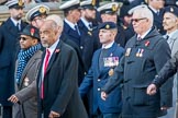 The West India Regimental Heritage Trust (Group M45, 7 members) during the Royal British Legion March Past on Remembrance Sunday at the Cenotaph, Whitehall, Westminster, London, 11 November 2018, 12:31.