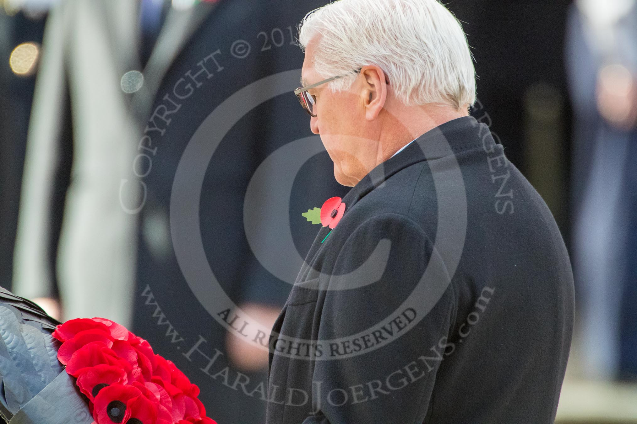 HE The President of the Federal Republic of Germany, Frank-Walter Steinmeier  during the Remembrance Sunday Cenotaph Ceremony 2018 at Horse Guards Parade, Westminster, London, 11 November 2018, 11:04.