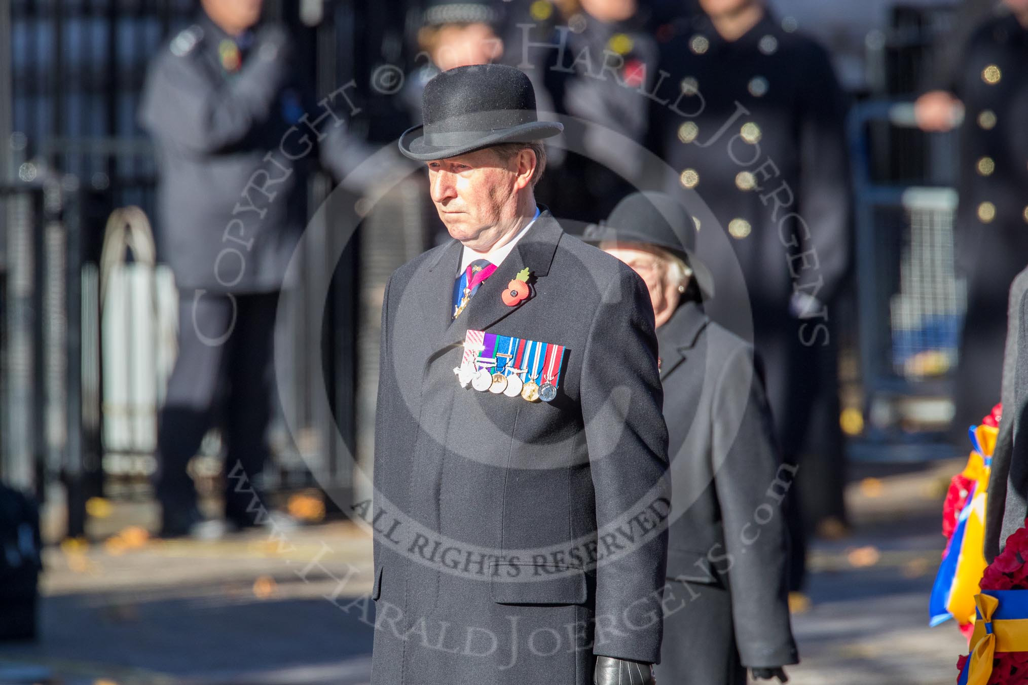The National President of The Royal British Legion, Air Marshal David Walker, during Remembrance Sunday Cenotaph Ceremony 2018 at Horse Guards Parade, Westminster, London, 11 November 2018, 11:26.