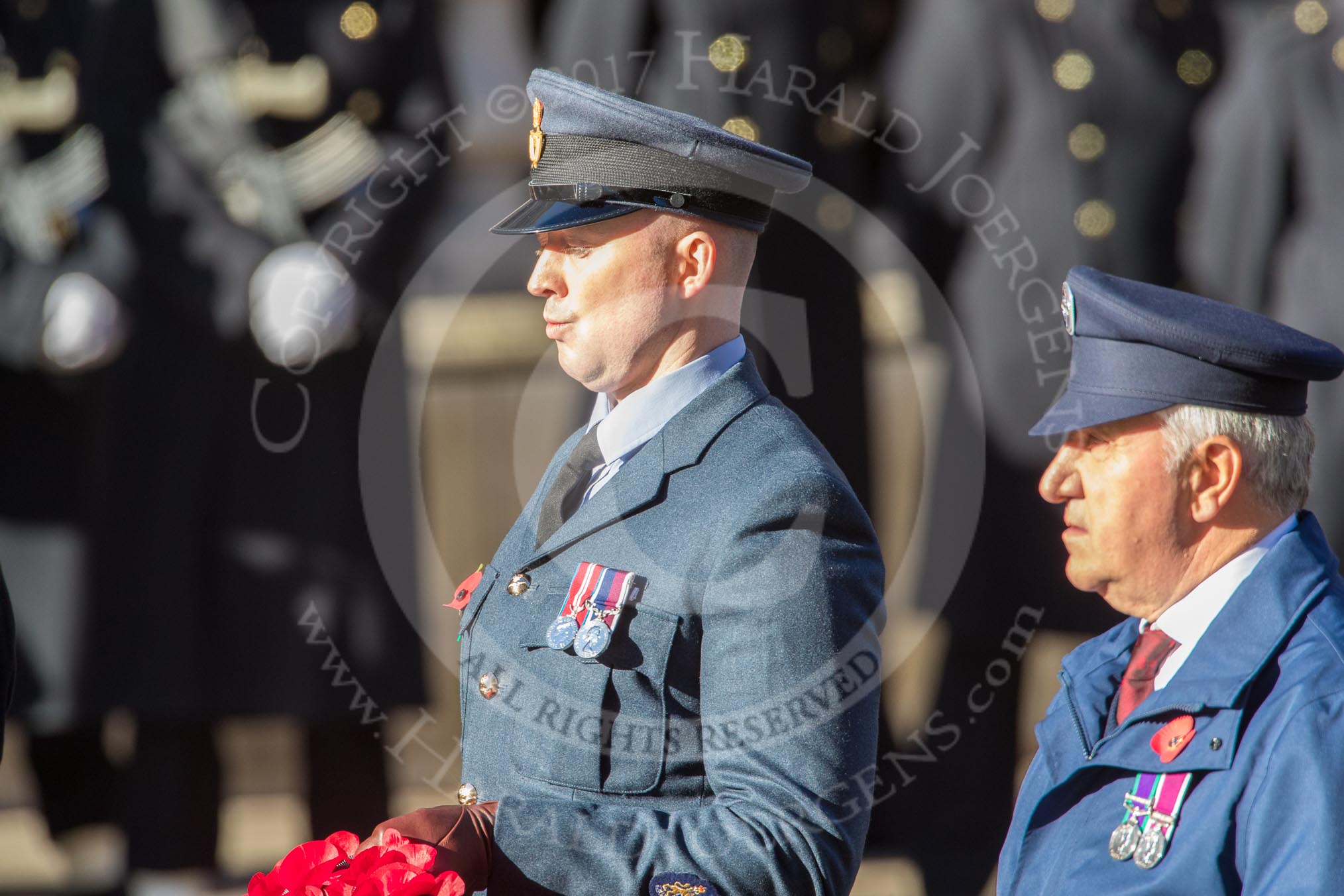 during Remembrance Sunday Cenotaph Ceremony 2018 at Horse Guards Parade, Westminster, London, 11 November 2018, 11:28.