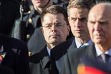 The Rt Hon James Brokenshire MP (Secretary of State for Housing, Communities  and Local Government) during the Remembrance Sunday Cenotaph Ceremony 2018 at Horse Guards Parade, Westminster, London, 11 November 2018, 11:03.