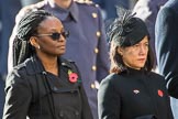 The High Commissioner of Guyana and the The High Commissioner of Singapore, Ms Foo Chi Hsia, during Remembrance Sunday Cenotaph Ceremony 2018 at Horse Guards Parade, Westminster, London, 11 November 2018, 11:03.