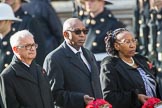 The High Commissioner of Malta, Joesph Cole, the High Commissioner of Malawi, Kena A. Mphonda, and the Acting High Commissioner of Kenya, Mrs. Grace Cerere, during Remembrance Sunday Cenotaph Ceremony 2018 at Horse Guards Parade, Westminster, London, 11 November 2018, 11:04.