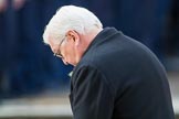HE The President of the Federal Republic of Germany, Frank-Walter Steinmeier bows to the Cenotaph during the Remembrance Sunday Cenotaph Ceremony 2018 at Horse Guards Parade, Westminster, London, 11 November 2018, 11:05.