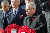The Rt Hon John Bercow MP, Speaker of the House of Commons (on behalf of Parliament representing members of the House of Commons) during the Remembrance Sunday Cenotaph Ceremony 2018 at Horse Guards Parade, Westminster, London, 11 November 2018, 11:10.