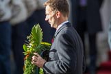 The Rt Hon Jeremy Hunt MP, Secretary of State for Foreign and Commonwealth Affairs, on behalf of the United Kingdom Overseas Territories during the Remembrance Sunday Cenotaph Ceremony 2018 at Horse Guards Parade, Westminster, London, 11 November 2018, 11:11.