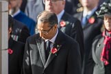 The High Commissioner of Pakistan, Mohammad Nafees Zakaria, during Remembrance Sunday Cenotaph Ceremony 2018 at Horse Guards Parade, Westminster, London, 11 November 2018, 11:12.