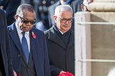 The High Commissioner of Zambia, H.E. Muyeba Shichapwa Chikonde, and the  High Commissioner of Malta, Joseph Cole, during Remembrance Sunday Cenotaph Ceremony 2018 at Horse Guards Parade, Westminster, London, 11 November 2018, 11:13.