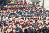 Veterans waiting for the March Past during the Remembrance Sunday Cenotaph Ceremony 2018 at Horse Guards Parade, Westminster, London, 11 November 2018, 11:36.
