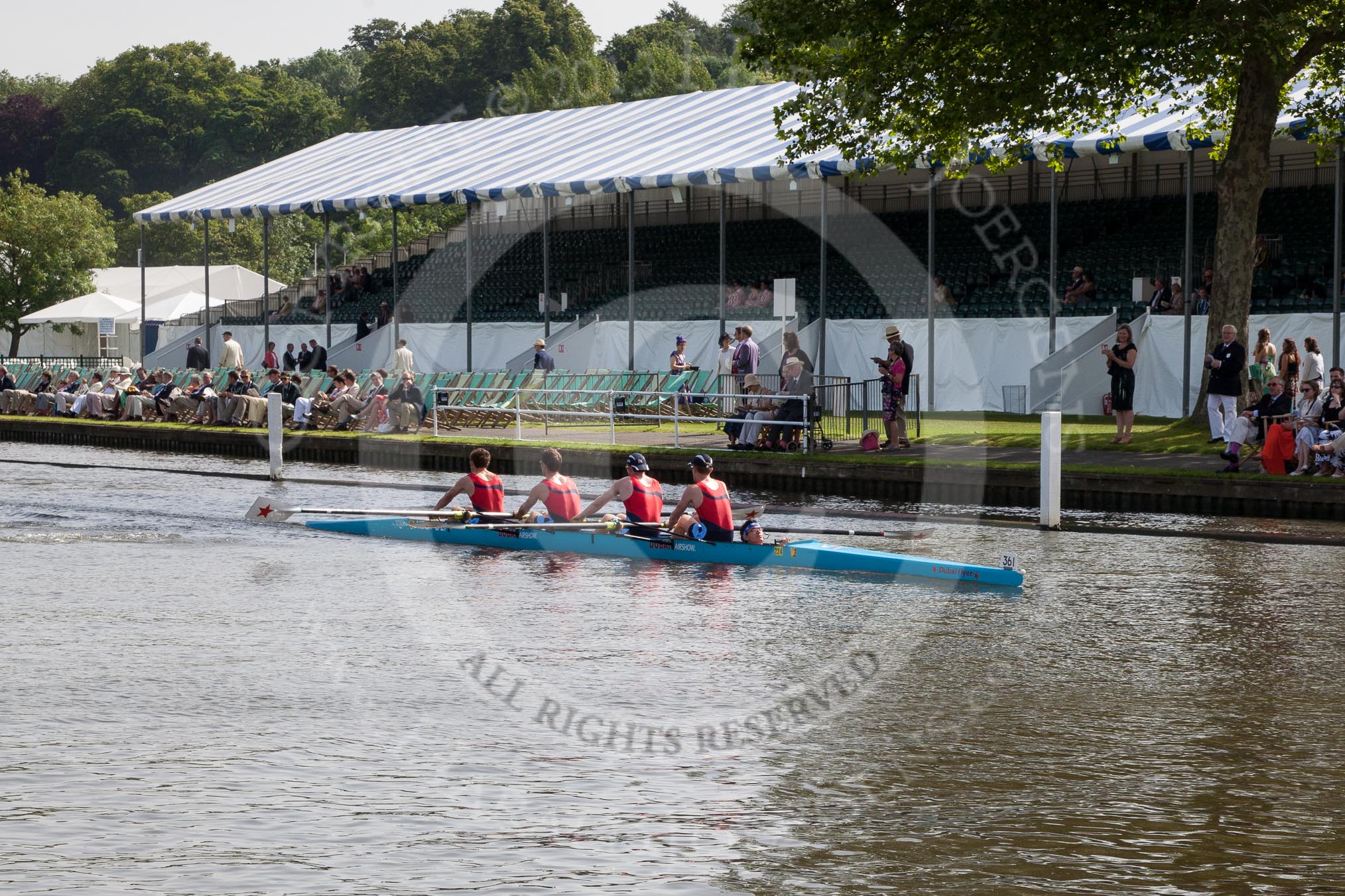 Henley Royal Regatta 2012 (Thursday): Race 10, Britannia Challenge Cup:  Agecroft Rowing Club  (342, Bucks) v Star Club'  (361, Berks).
River Thames beteen Henley-on-Thames and Remenham/Temple Island ,
Henley-on-Thames,
Oxfordshire,
United Kingdom,
on 28 June 2012 at 09:57, image #54