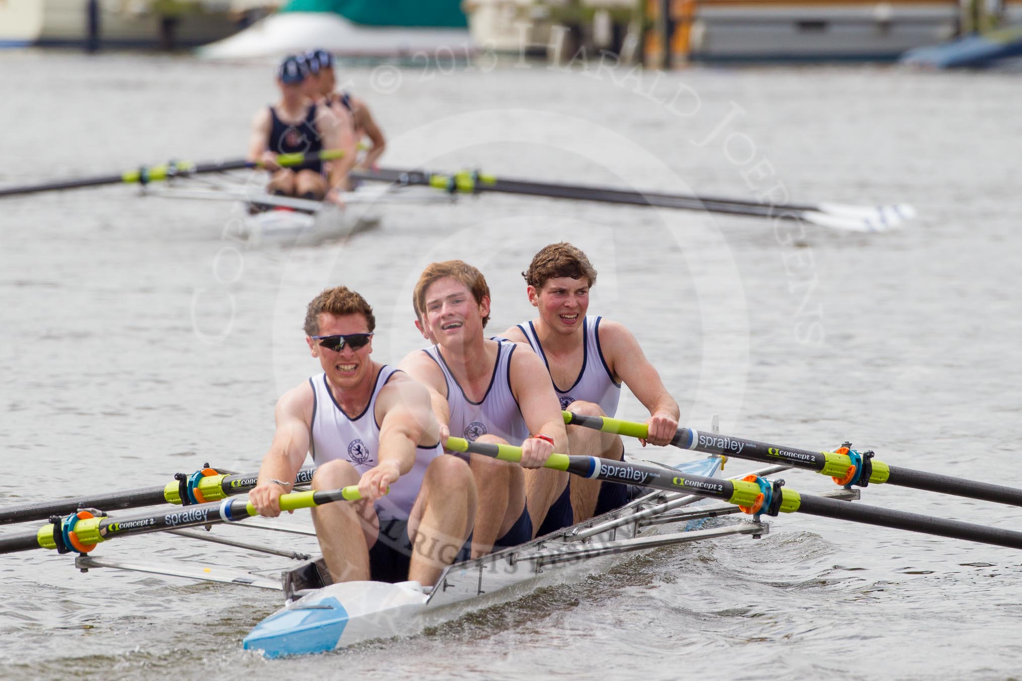 Henley Royal Regatta 2012 (Thursday): Race 19, Britannia Challenge Cup:  Henley Rowing Club (347, Bucks) v London Rowing Club  (349, Berks).
River Thames beteen Henley-on-Thames and Remenham/Temple Island ,
Henley-on-Thames,
Oxfordshire,
United Kingdom,
on 28 June 2012 at 10:51, image #135