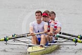 Henley Royal Regatta 2012 (Thursday): Race 18, Visitor's Challenge Cup:  Ruderverein Wiking Linz und Wiener Ruderclub LIA, Austria. (208, Bucks) v London Rowing Club  (199, Berks).
River Thames beteen Henley-on-Thames and Remenham/Temple Island ,
Henley-on-Thames,
Oxfordshire,
United Kingdom,
on 28 June 2012 at 10:46, image #127