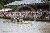 Henley Royal Regatta 2012 (Thursday): Race 33, Wyfold Challenge Cup:  Griffen Boat Club (218, Bucks) v Nottingham Rowing Club 'A'.  (231, Berks).
River Thames beteen Henley-on-Thames and Remenham/Temple Island ,
Henley-on-Thames,
Oxfordshire,
United Kingdom,
on 28 June 2012 at 12:16, image #234