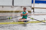 Henley Royal Regatta 2012 (Thursday): Race 35, Diamond Challenge Sculls:  Cambridge Boat Club (456, Bucks) v Koninklijke Roei en Nautische Sport Oostende, Belgium (458, Berks).
River Thames beteen Henley-on-Thames and Remenham/Temple Island ,
Henley-on-Thames,
Oxfordshire,
United Kingdom,
on 28 June 2012 at 12:28, image #253